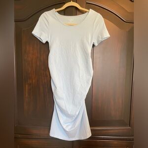 NWT Ingrid + Isabel Maternity Dress Rib-T Sz XS Baby Blue 95% Cotton 5% Spandex
